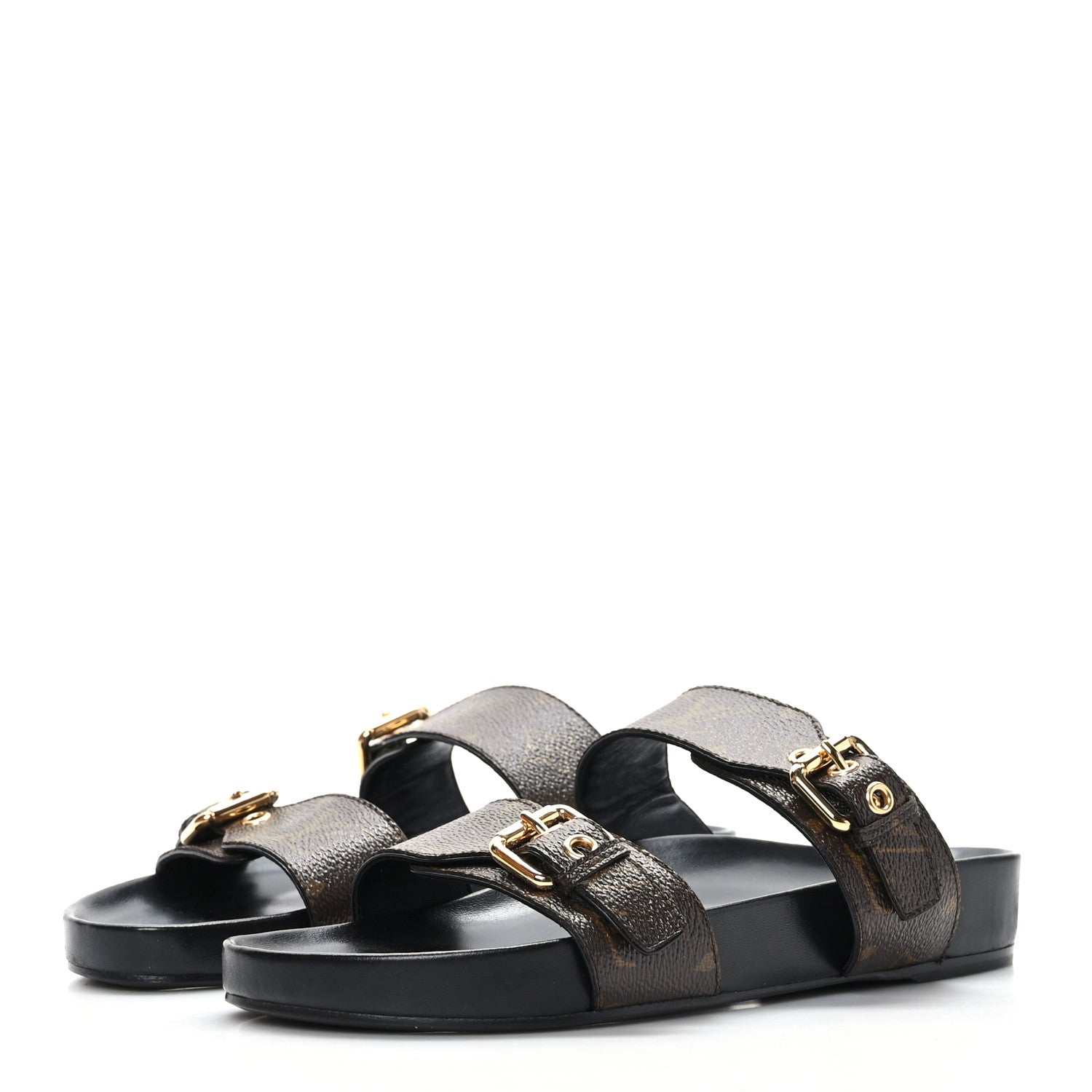 Louis Vuitton Monogram Bom Dia Mule Sandals 38 Black 3 of 8