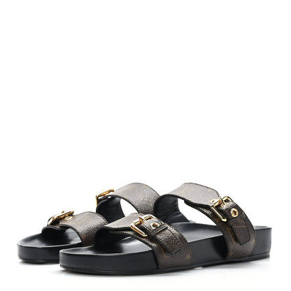 Louis Vuitton Monogram Bom Dia Mule Sandals 38 Black 3 of 8