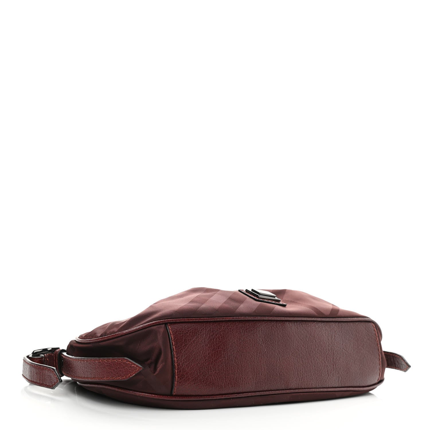 Burberry Nylon Check Shoulder Bag Burgundy 4 of 11