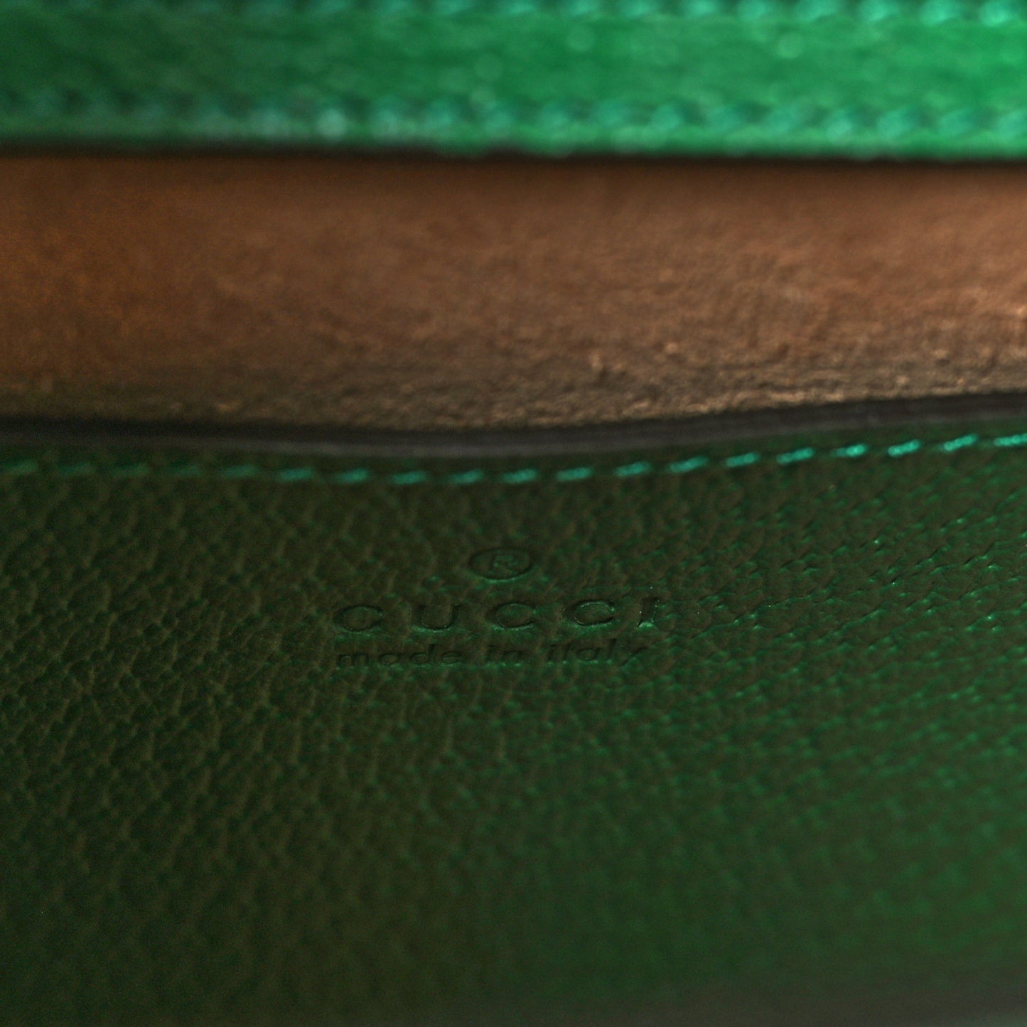Textured Dollar Calfskin Web Mini Diana Tote Bag Green Blue
