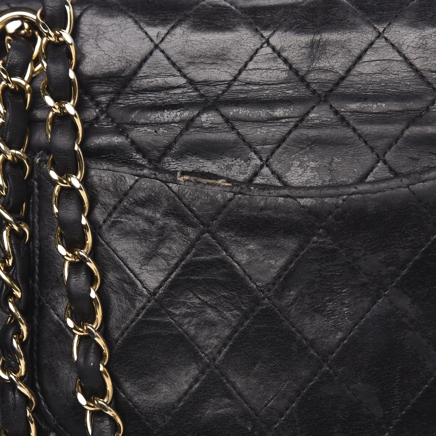 Lambskin Quilted Medium Double Flap Black