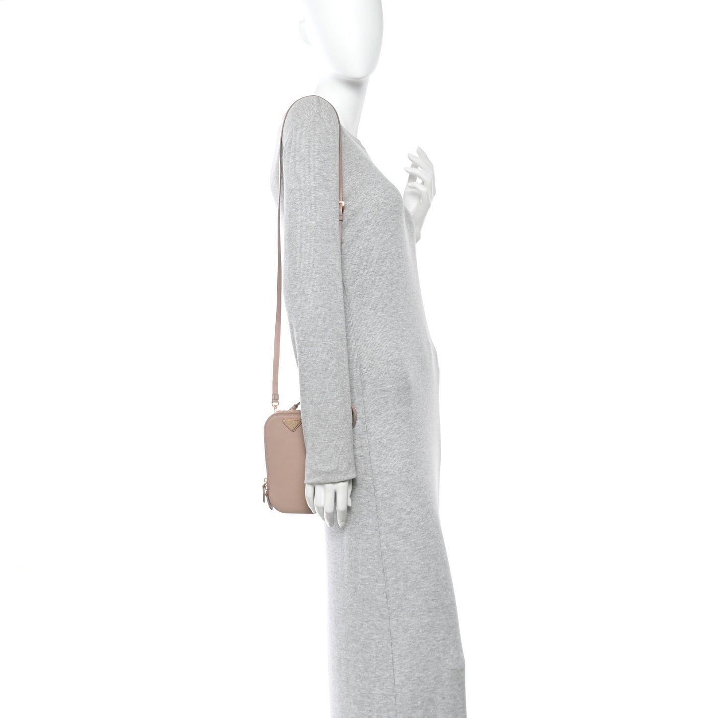 Saffiano Triangle Mini Bag Cipria