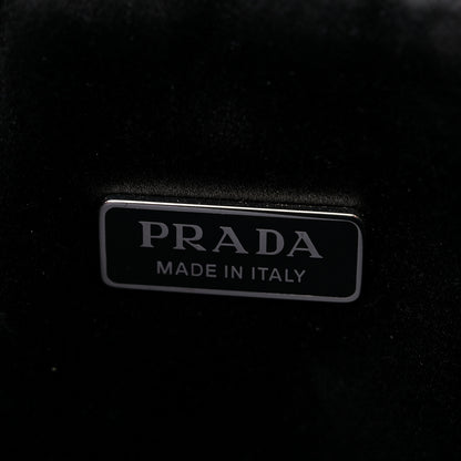 Prada Satin Crystal Triangle Pouch Black 6 of 10