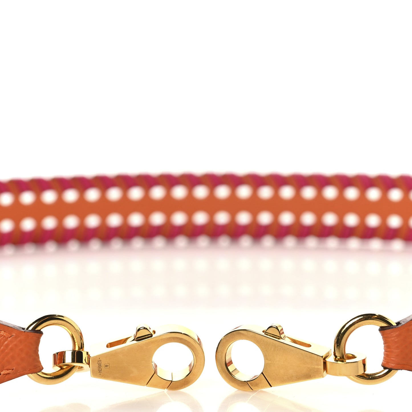 Epsom 25mm Tressage Shoulder Strap Orange Rose Mexico