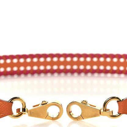 Hermes Epsom 25mm Tressage Shoulder Strap Orange Rose Mexico 3 of 5