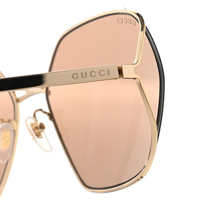 Gucci Metal Fork Square Frame Sunglasses GG0818SA Pink 5 of 10