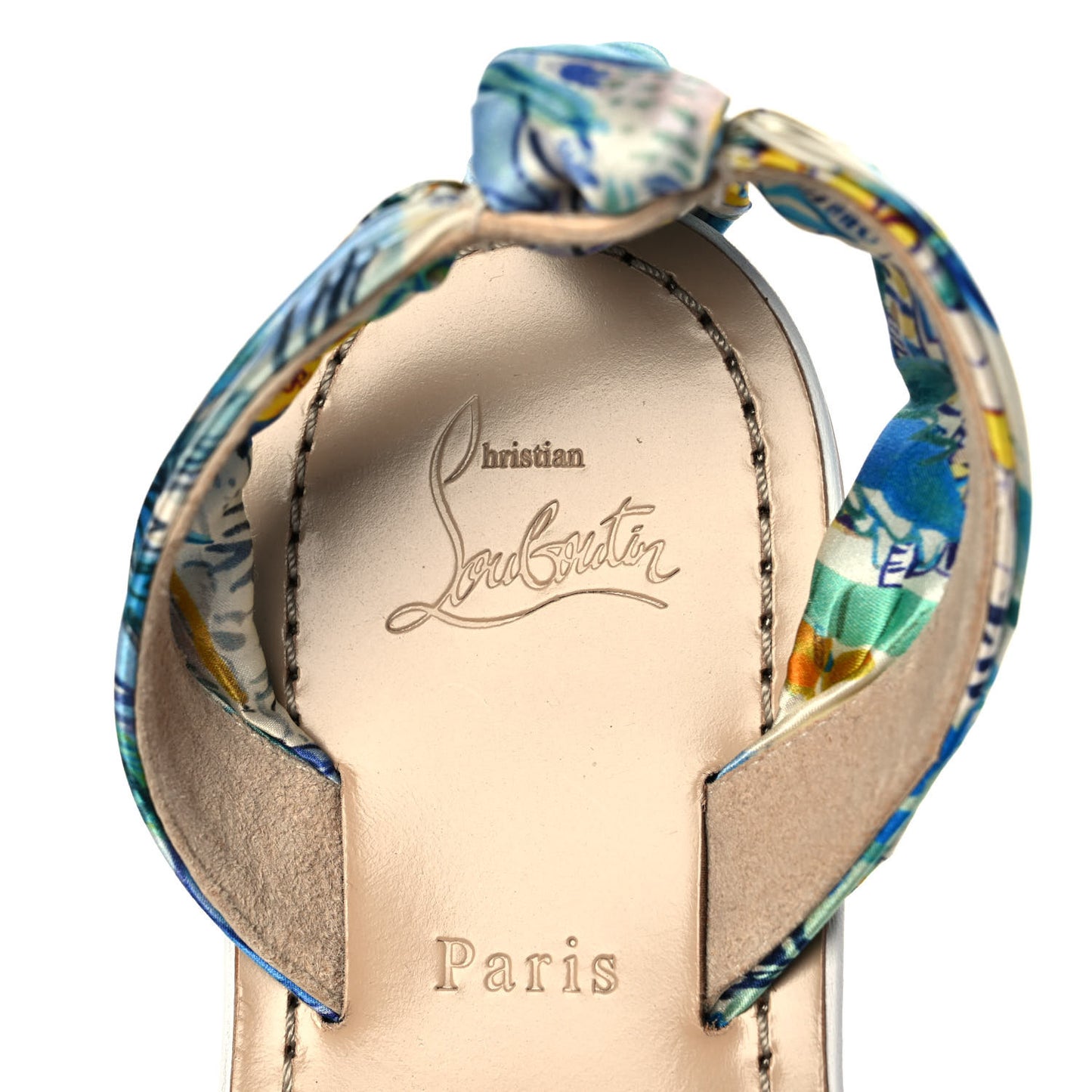 Nappa Crepe Satin Spetsos Flat Sandals 38 Bianco Multicolor