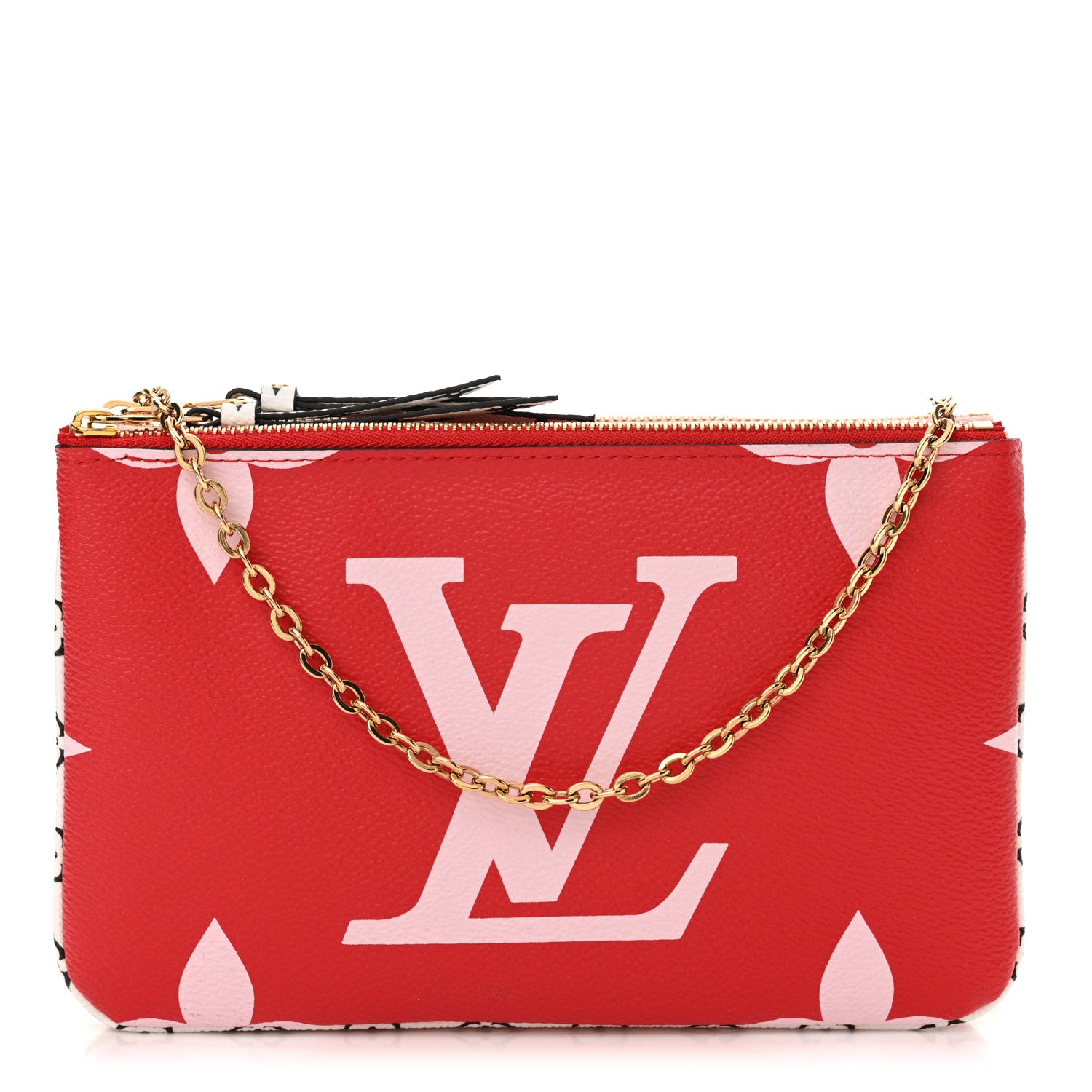 Louis Vuitton Monogram Giant Double Zip Pochette Rouge 1 of 10