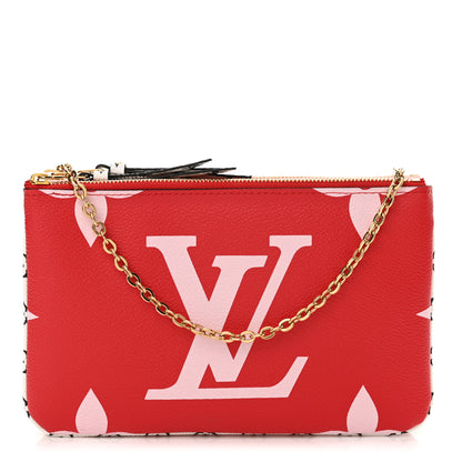 Louis Vuitton Monogram Giant Double Zip Pochette Rouge 1 of 10