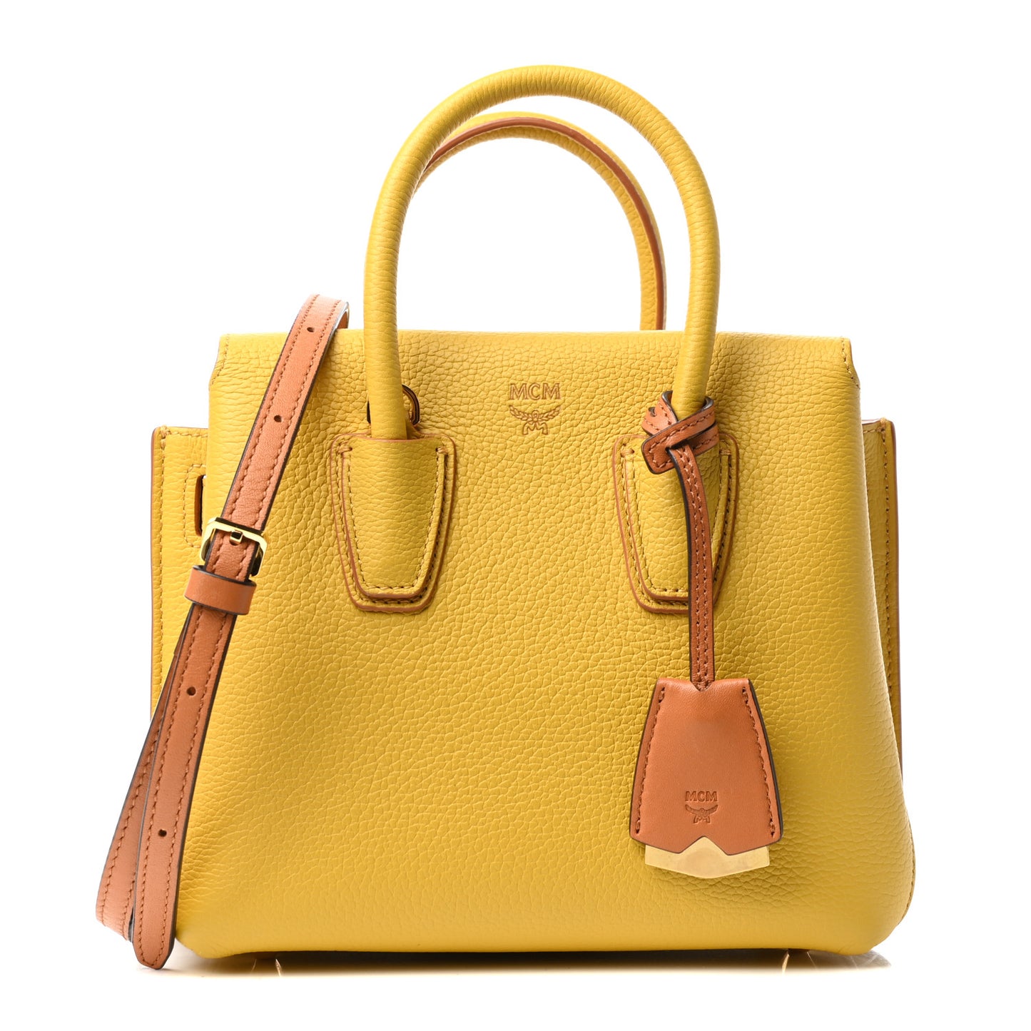 Grained Calfskin Mini Milla Tote Yellow