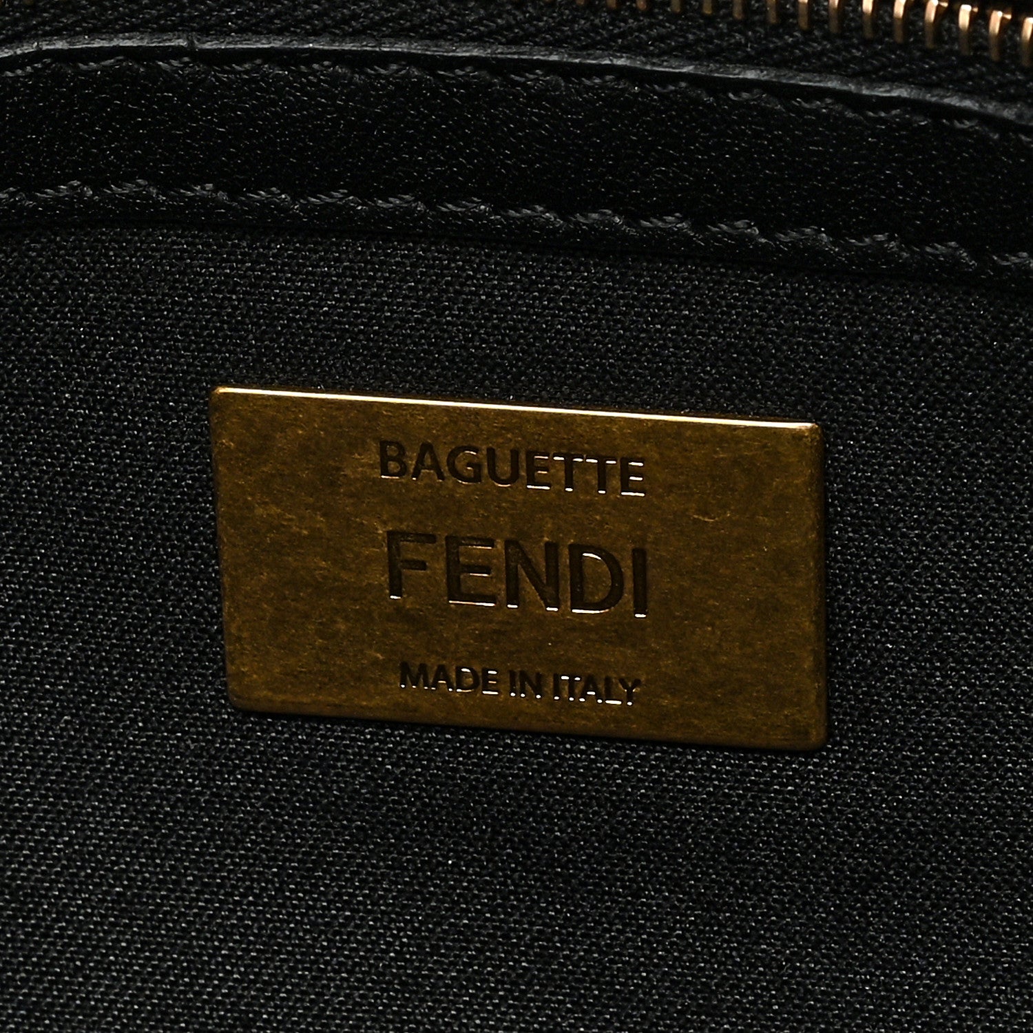 Fendi Nappa FF 1974 Embossed Baguette Black 6 of 10