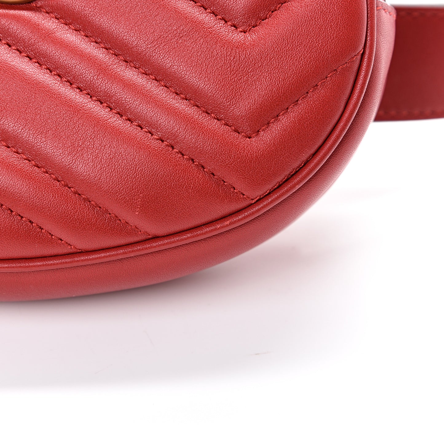 Calfskin Matelasse GG Marmont Belt Bag 75 30 Hibiscus Red
