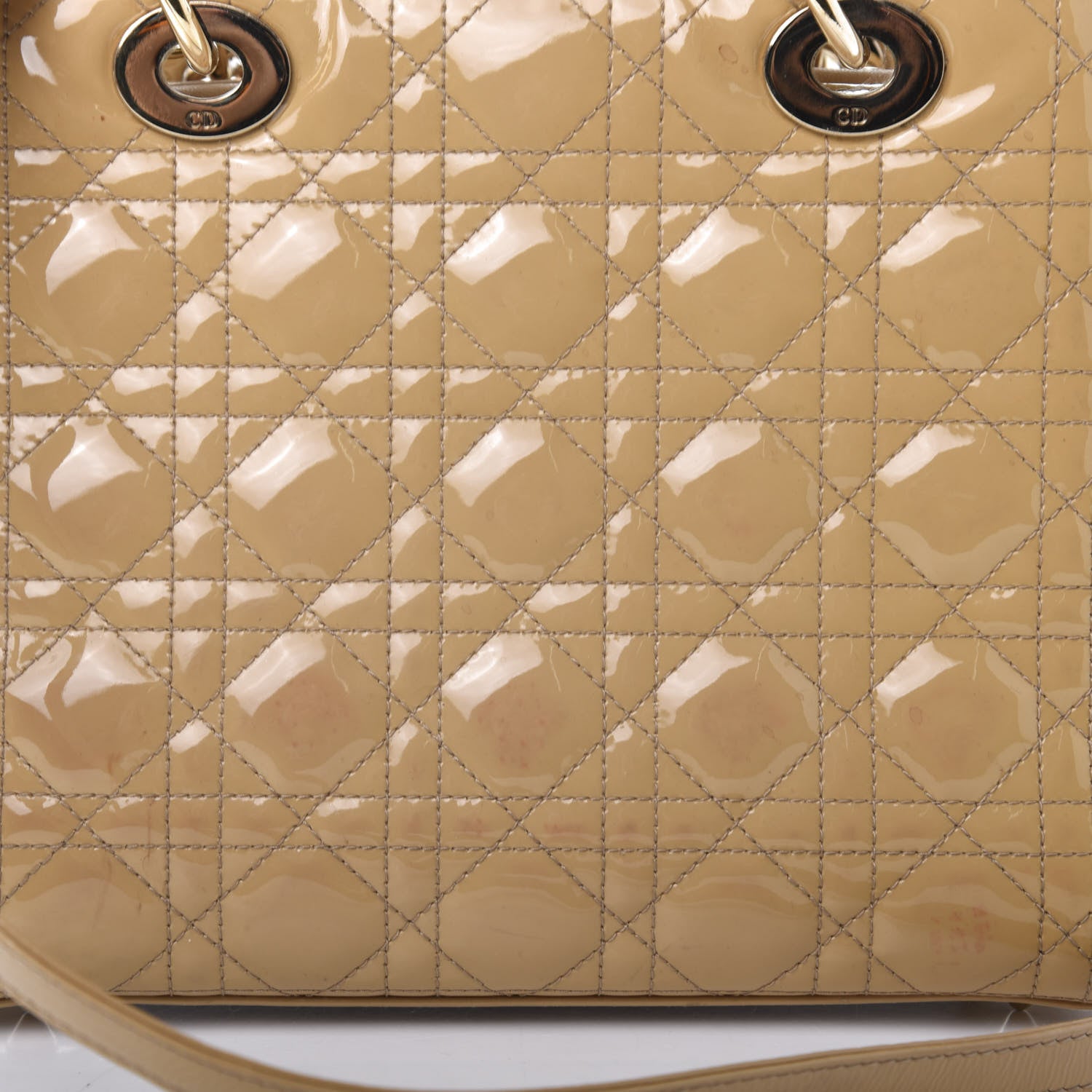 Christian Dior Patent Cannage Medium Lady Dior Beige 18 of 19
