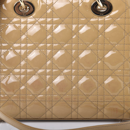 Christian Dior Patent Cannage Medium Lady Dior Beige 18 of 19
