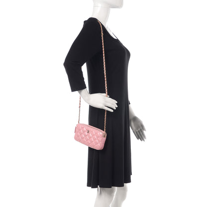 Chanel Iridescent Caviar Quilted Clutch With Chain Rose 2 of 13