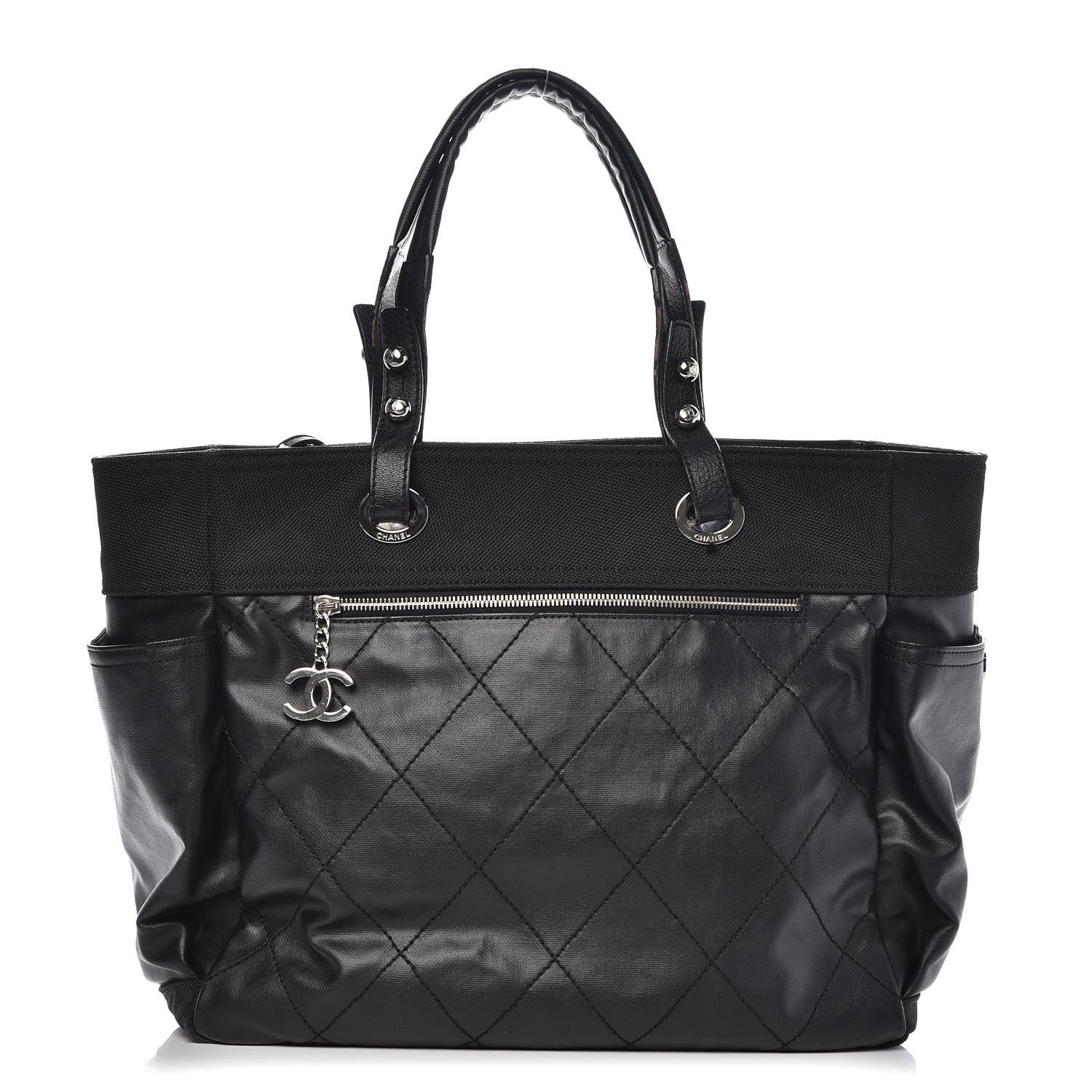 Chanel Coated Canvas Large Paris Biarritz Tote Black 1 of 19