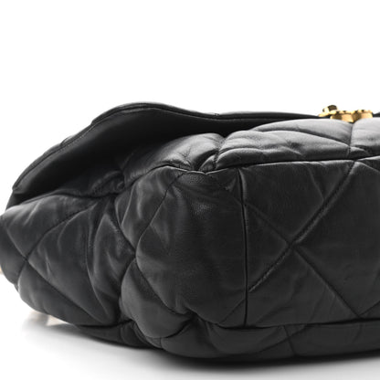 Chanel Goatskin Quilted Maxi Chanel 19 Flap Black 8 of 10