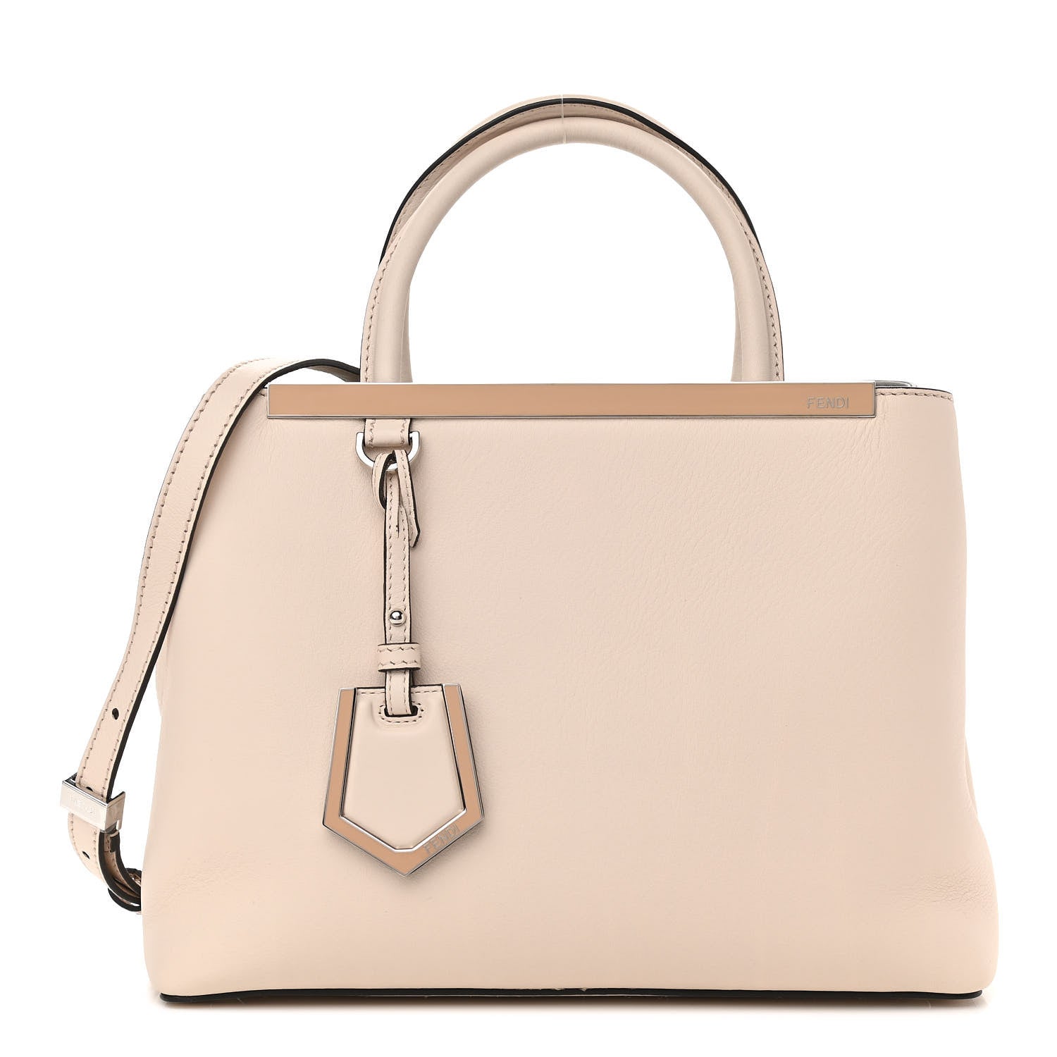 Fendi Vitello Dolce Century Petite 2Jours Tote Camelia Ghiaccio 2 of 18