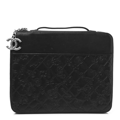 Chanel Calfskin Embossed Lucky Symbols iPad Case Black 1 of 7