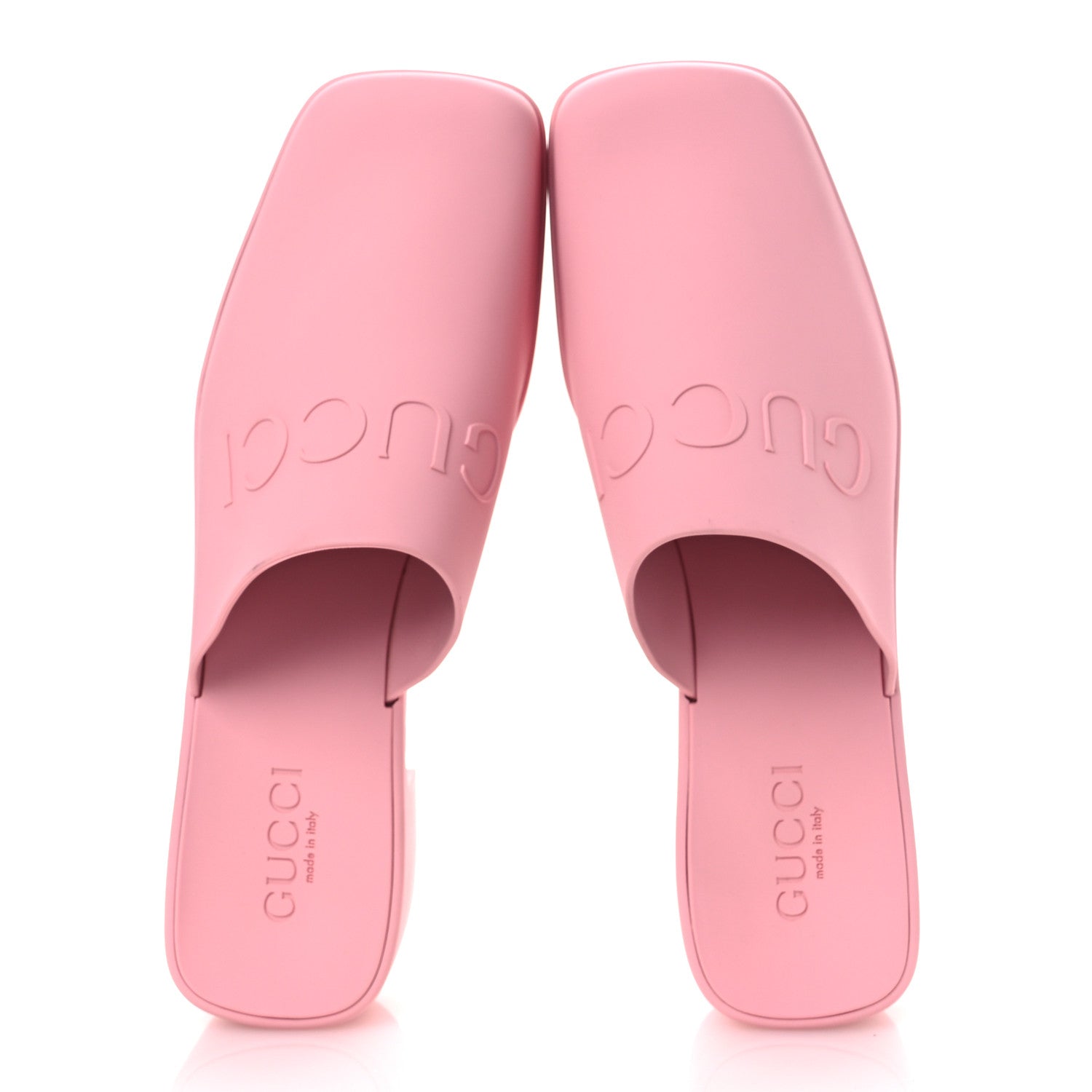 Gucci Rubber Gucci Logo Womens Platform 20/60mm Slide Sandals 41