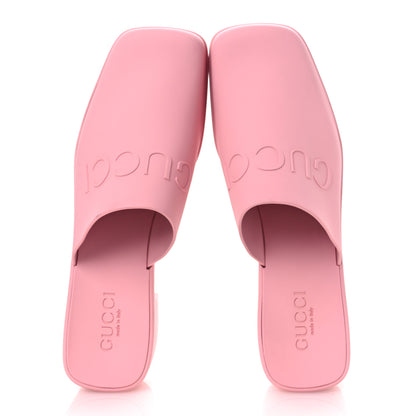 Gucci Rubber Gucci Logo Womens Platform 20/60mm Slide Sandals 41 Wild Rose 2 of 12