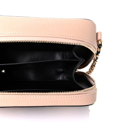 Chanel Caviar Quilted CC Filigree Vanity Clutch With Chain Beige Black 3 of 5