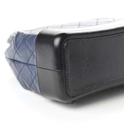 Chanel Aged Calfskin Quilted Gabrielle Backpack Navy Black 5 of 9