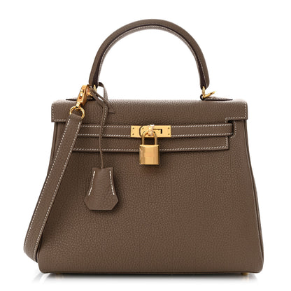 Hermes Togo Kelly Retourne 25 Etoupe 1 of 11