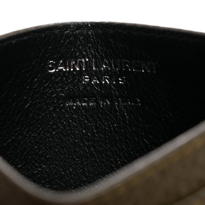Saint Laurent Calfskin Tiny Cassandre Credit Card Case Grey 6 of 7