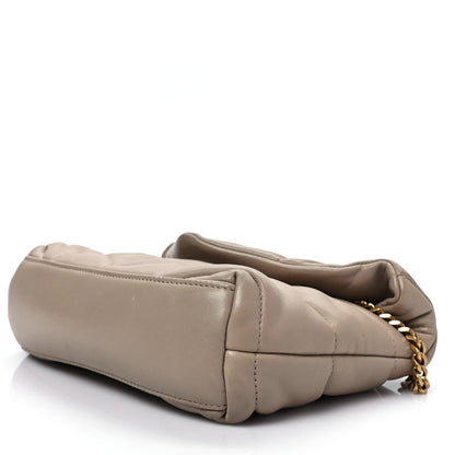 Saint Laurent Lambskin Quilted Toy Loulou Puffer Monogram Chain Satchel Dark Beige 6 of 8