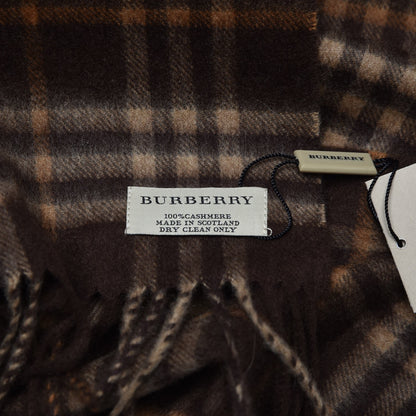 Burberry Cashmere Classic Check Fringe Scarf Caramel 4 of 5