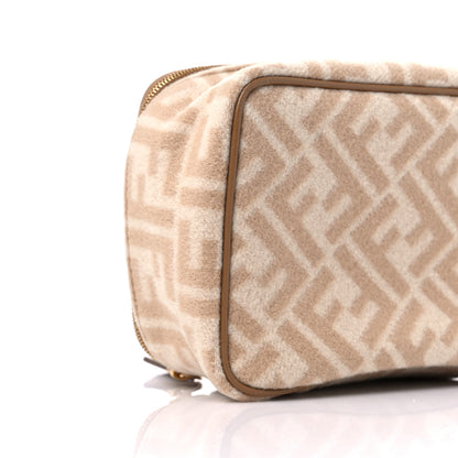 Fendi Wool FF 1974 Cosmetic Case Beige Cammello Sand 8 of 10