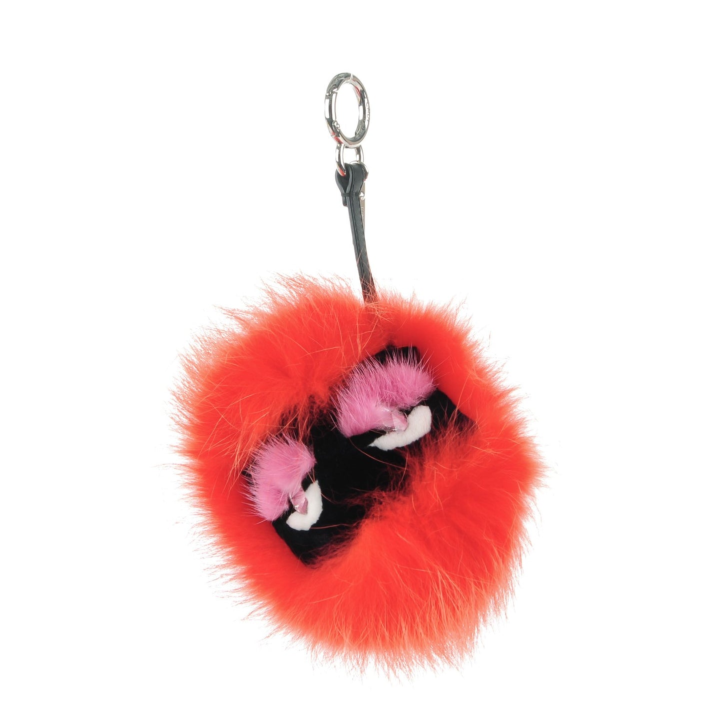 Fox Mink Rabbit Fur Saksy Monster Bag Bug Charm Tangerine