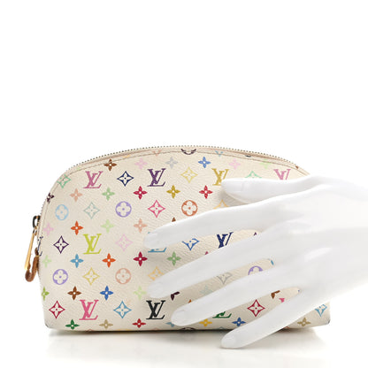 Louis Vuitton Monogram Multicolor Cosmetic Pouch White Litchi 2 of 10