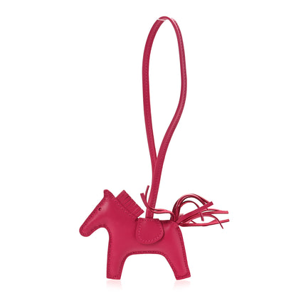 Hermes Milo Lambskin Grigri Rodeo Horse Bag Charm PM  Rose Mexico 1 of 5