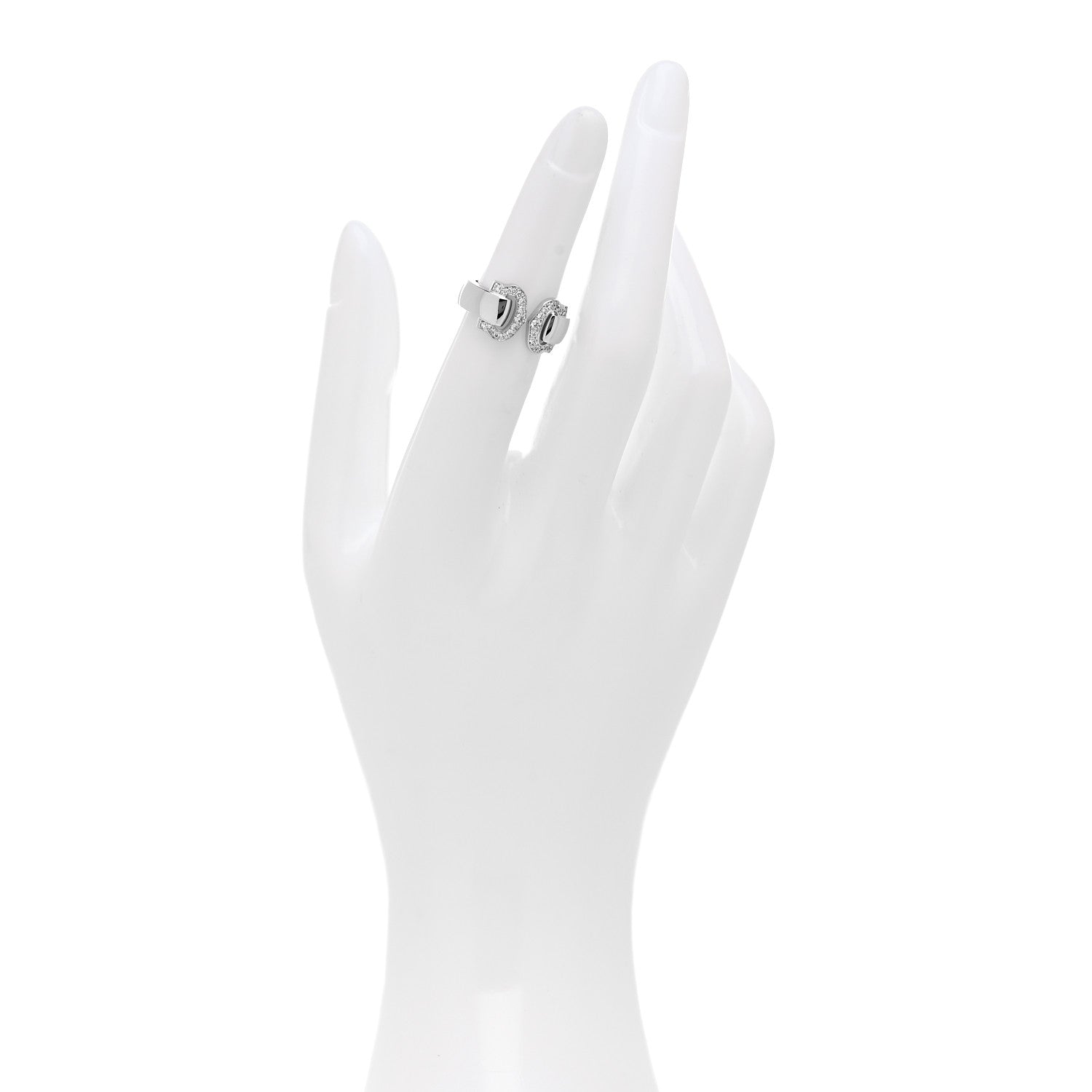Cartier 18K White Gold Diamond C De Cartier Ring 48 4.5 2 of 5