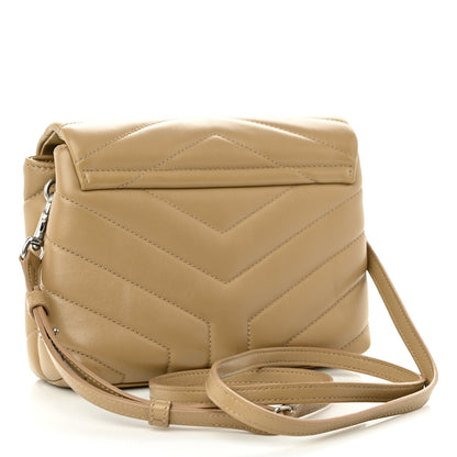 Saint Laurent Calfskin Y Quilted Monogram Toy Loulou Crossbody Bag Latte 3 of 10