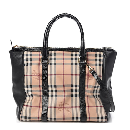Burberry Haymarket Check Large Chatton Tote Black 1 of 9