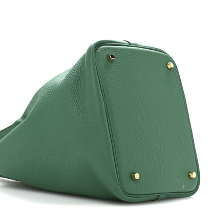 Hermes Taurillon Clemence Picotin Lock 22 MM Vert Vertigo 9 of 11