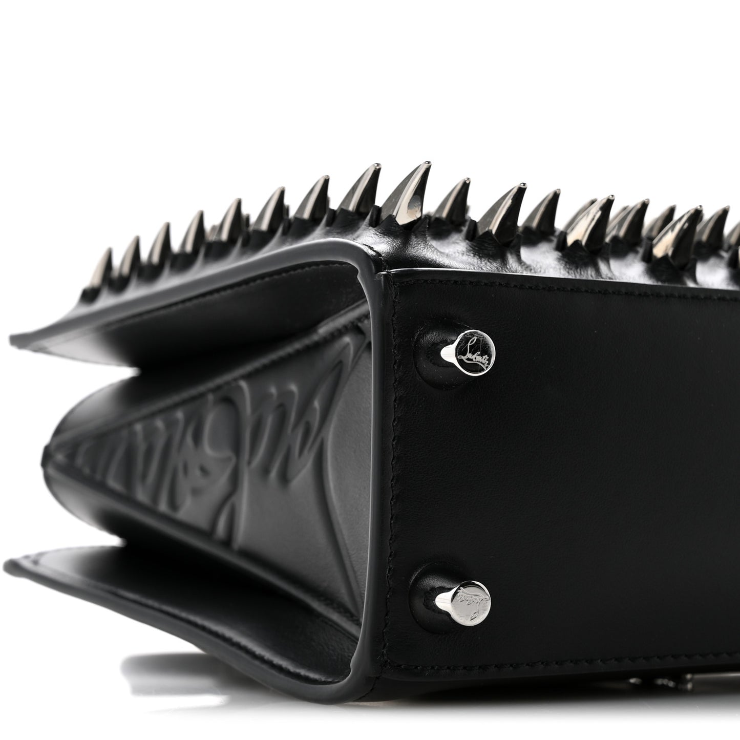 Calfskin Paris Spikes Claw Mini Paloma  Black Silver