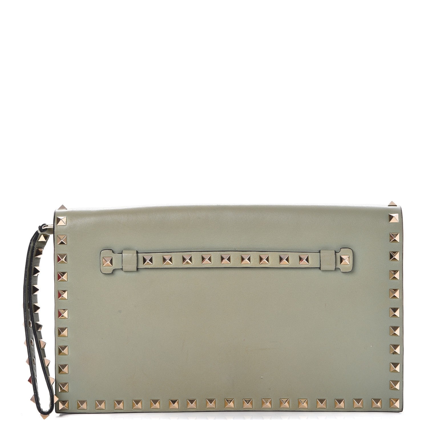 Valentino Garavani Nappa Rockstud Wristlet Clutch Green Tea Sorbet 1 of 12