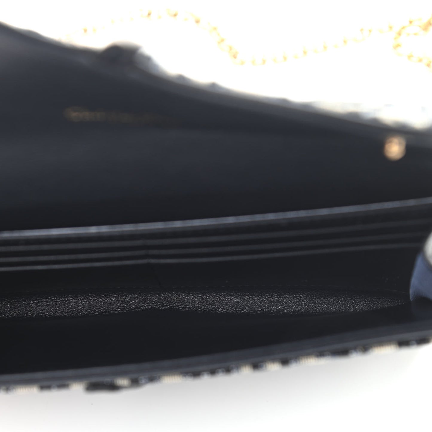 Oblique Saddle Chain Long Wallet Blue