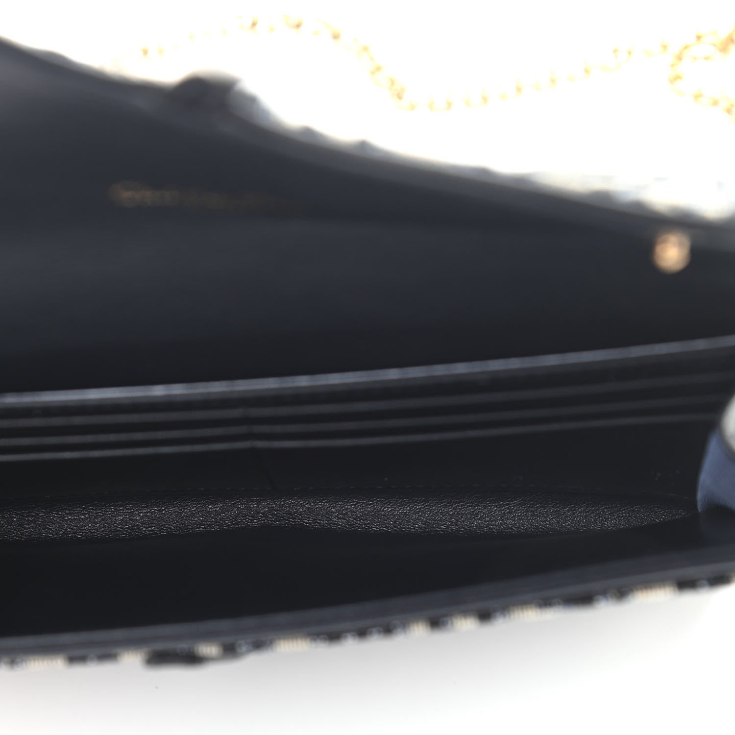 Christian Dior Oblique Saddle Chain Long Wallet Blue 6 of 12