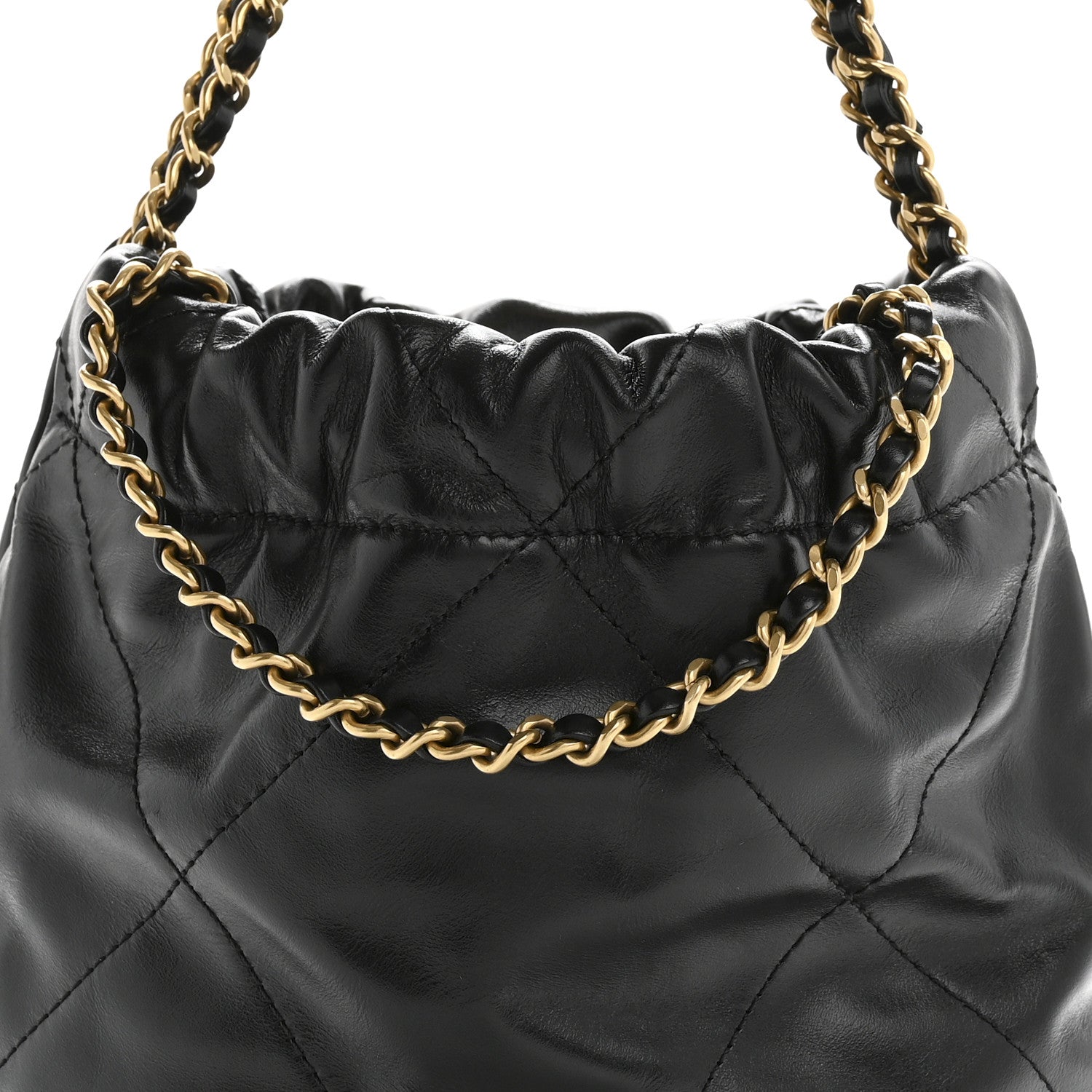 Chanel Shiny Calfskin Quilted Mini Chanel 22 Black White Black White 8 of 10