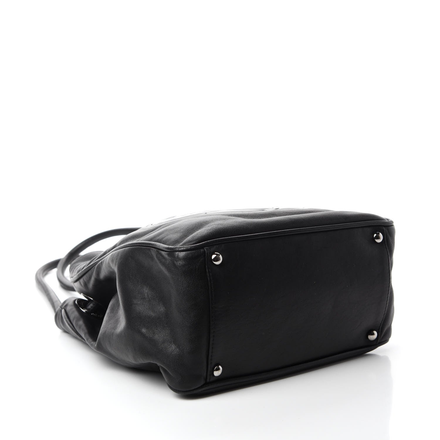 Chanel Lambskin Patent Calfskin Camellia Tote Black 4 of 10