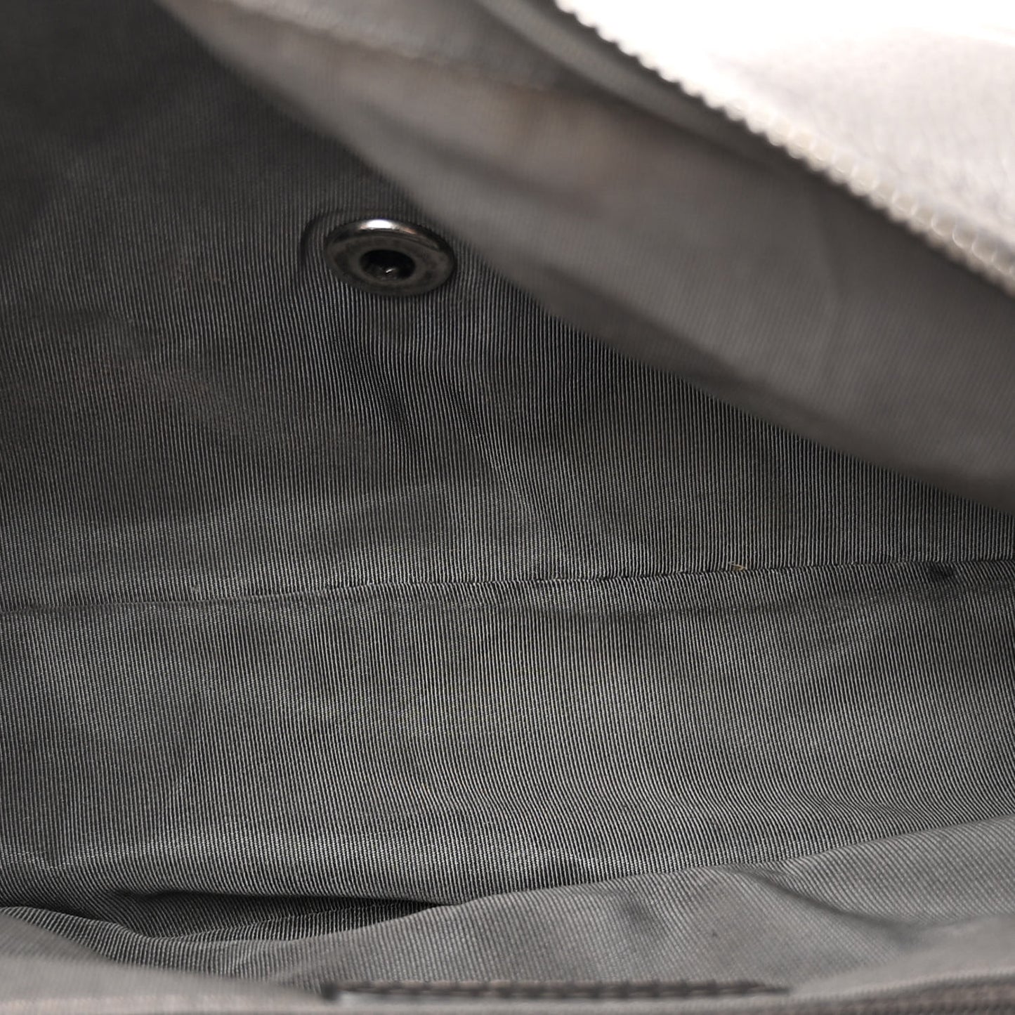 Metallic Grained Calfskin Quilted Medium Casual Rock Flap Charcoal