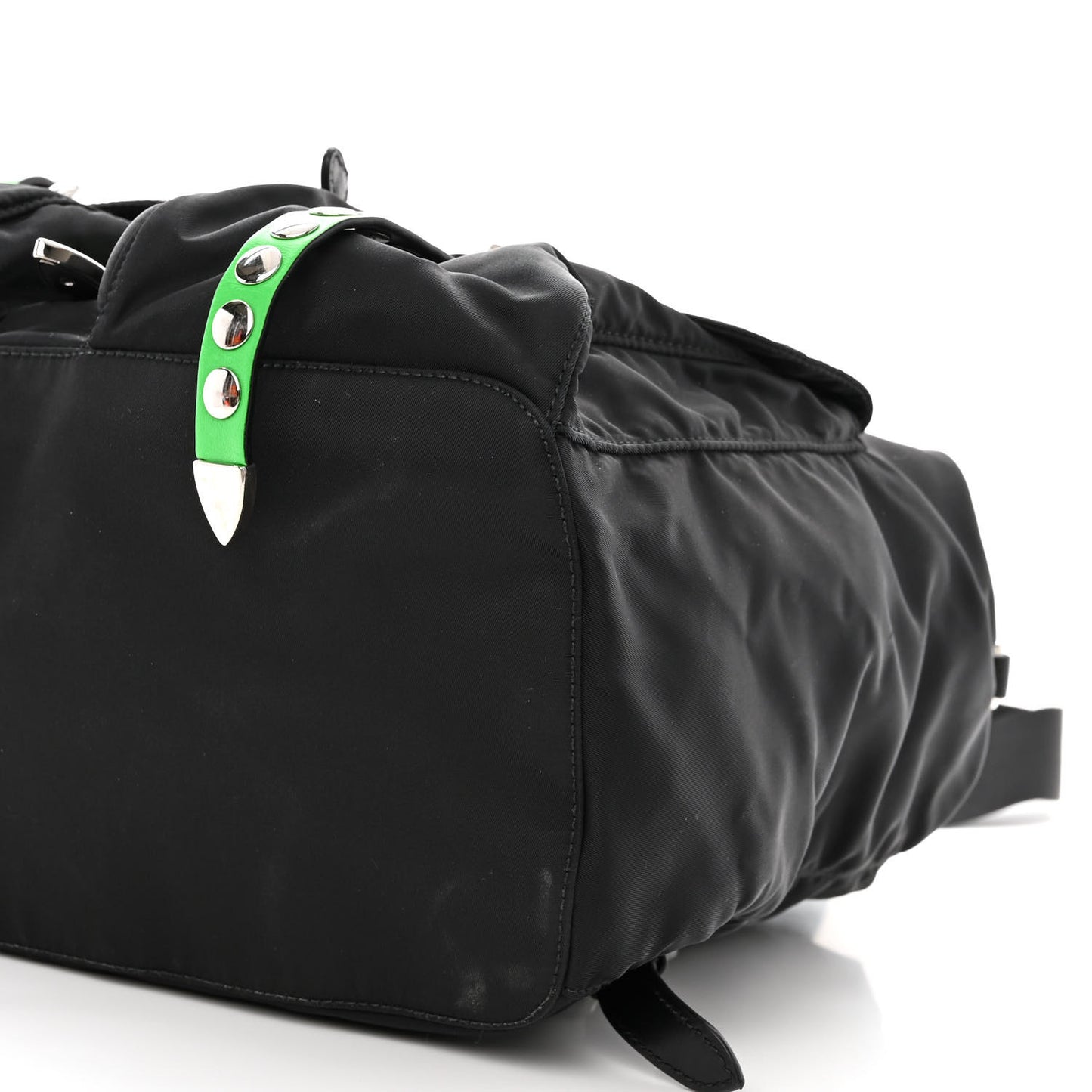 Nylon New Vela Studded Backpack Black Green