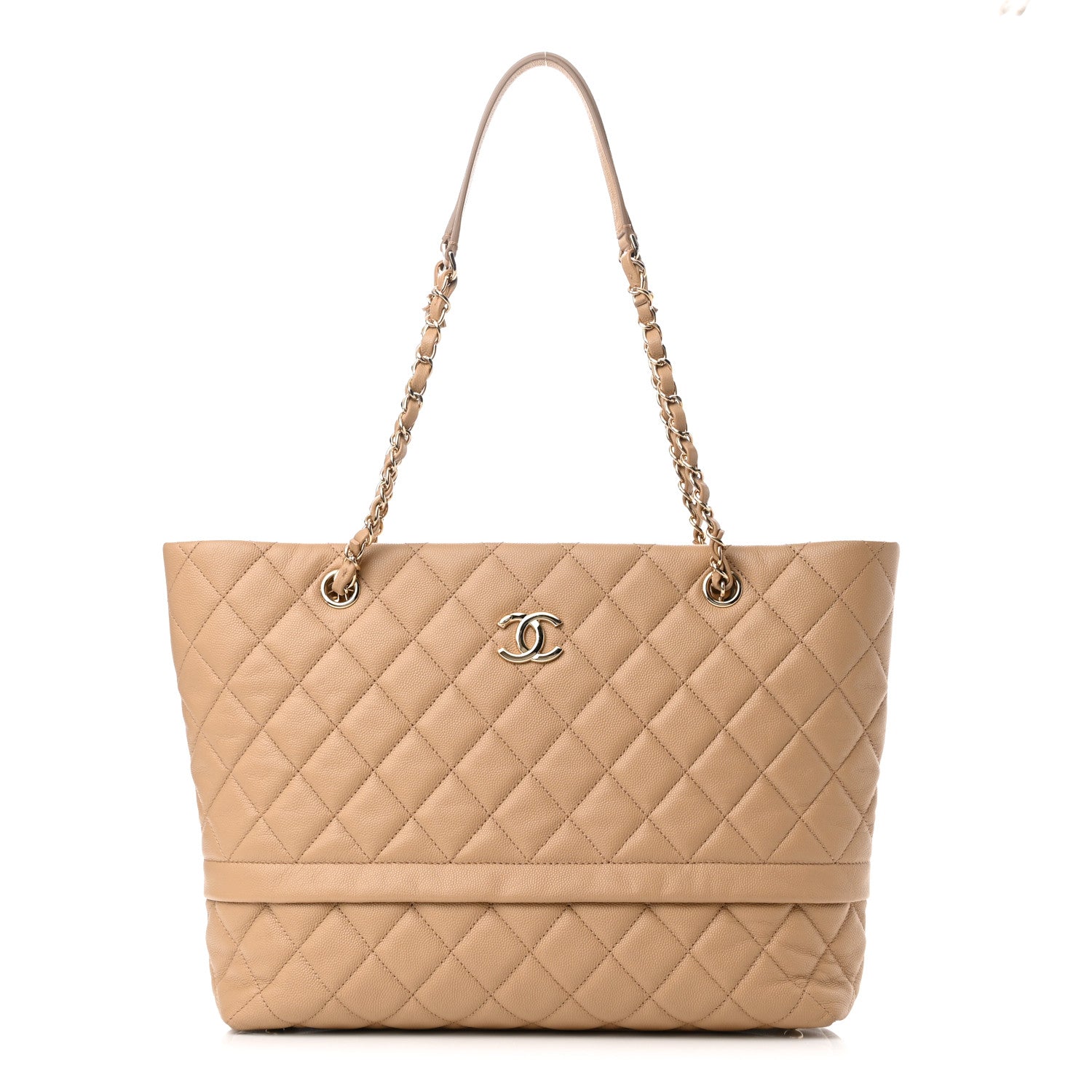 Chanel Caviar Quilted Rolled Up Tote Beige 1 of 11