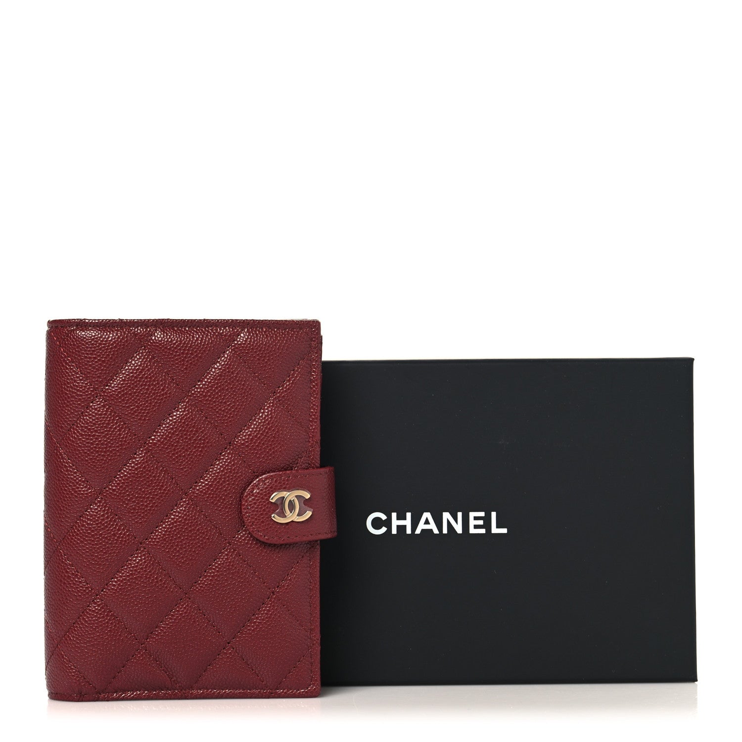 Chanel Caviar Quilted Passport Holder Burgundy 8 of 8