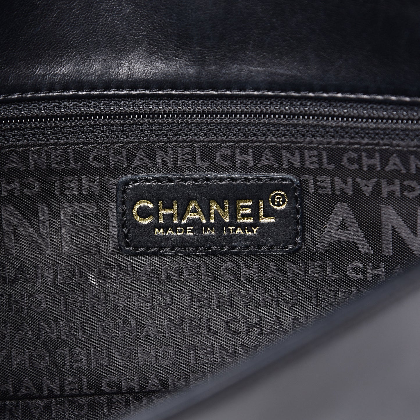 Lambskin Quilted CC Chocolate Bar Flap Black